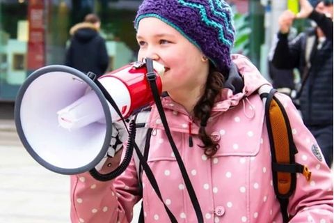 Janika Pondorf bei einer Demonstration