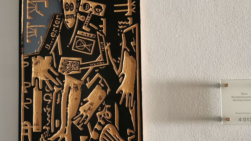 Printing block number 2 by the graphic artist and painter Uwe Bremer Printing block number 2 by the graphic artist and painter Uwe Bremer