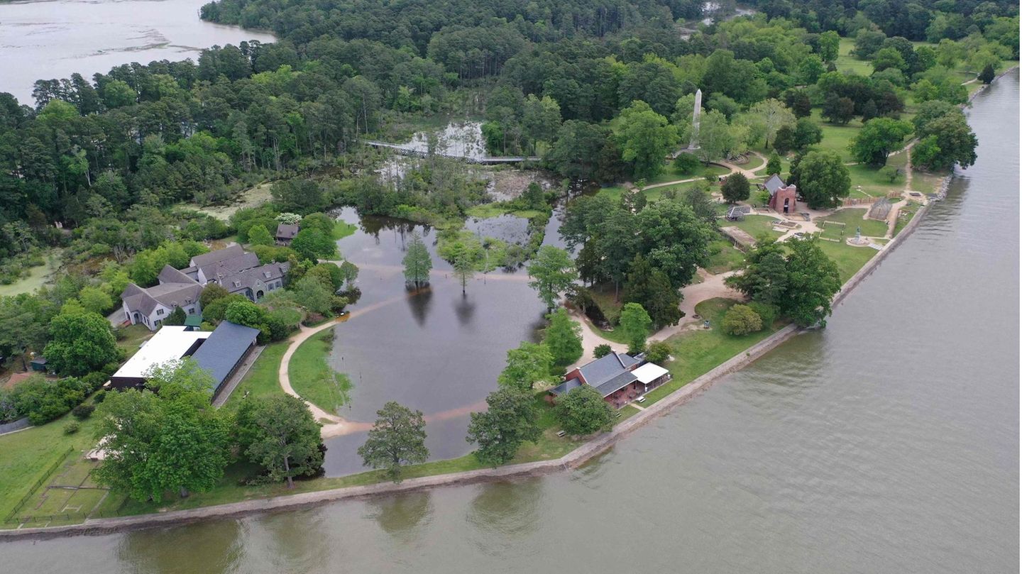Jamestown, Virginia überschwemmt