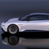 Der Delorean Alpha 5 von der Seite