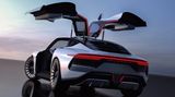 DeLorean Alpha 5 mit offenen Flügeltüren