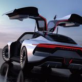 DeLorean Alpha 5 mit offenen Flügeltüren