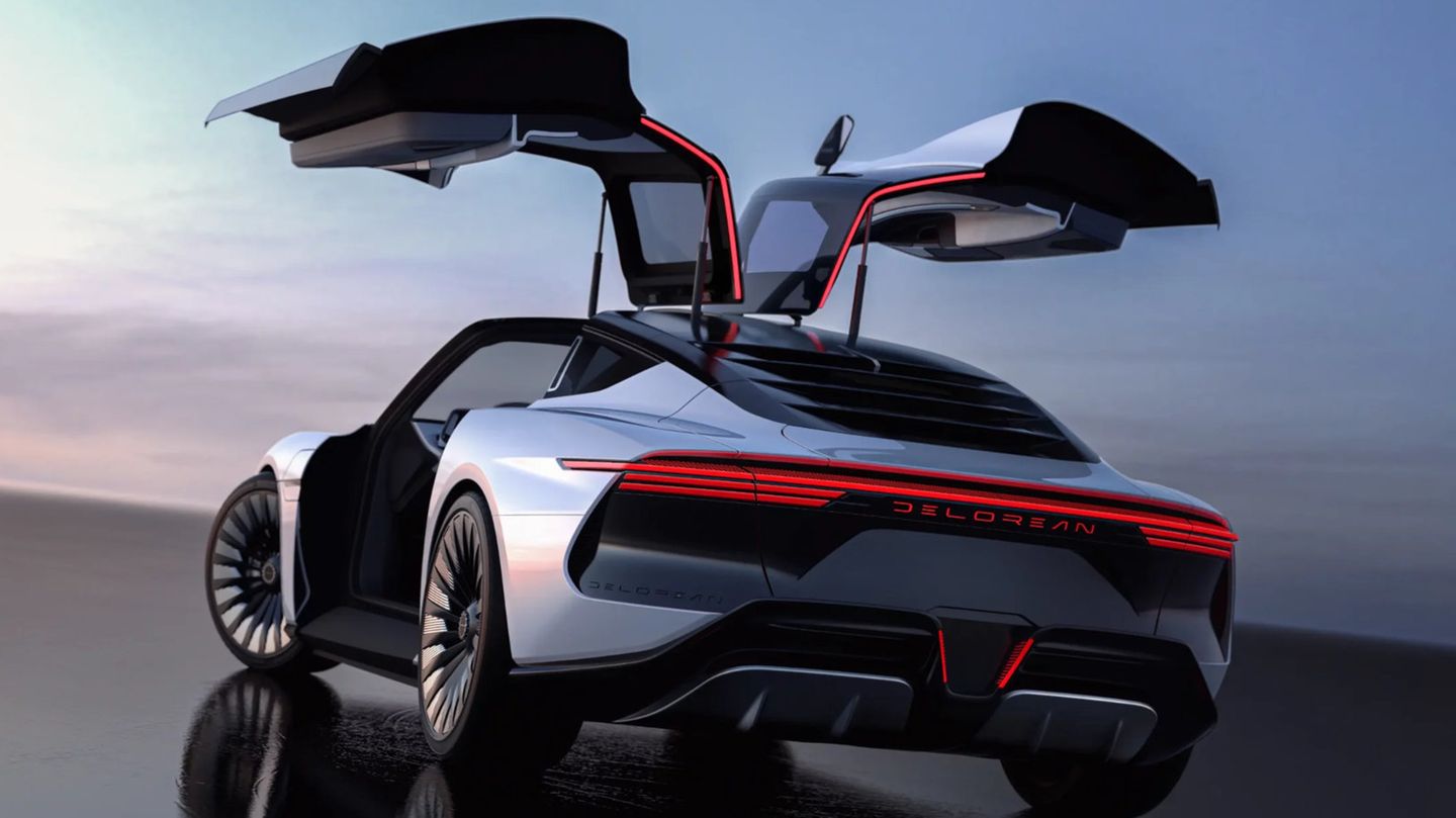 DeLorean Alpha 5 mit offenen Flügeltüren DeLorean Alpha 5 mit offenen Flügeltüren