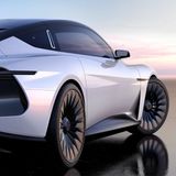 DeLorean Alpha 5 seitlich vom Heck