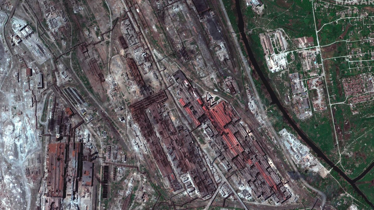Ukraine-Krieg: Luftaufnahme des Azovstal-Werks in Mariupol Ukraine-Krieg: Luftaufnahme des Azovstal-Werks in Mariupol