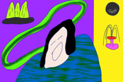 Die Künstlerin Ruohan Wang nutzt grafische Elemente für ihre iPad-Kunst.