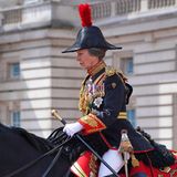 Prinzessin Anne, die Tochter der Queen, ist Oberst des Regiments Blues and Royals. "Trooping the Colour" findet seit 1748 als Geburtstagsparade für das Staatsoberhaupt statt. Dabei marschiert zu Ehren der Monarchin die sogenannte Household Division auf, die königliche Leibgarde. Jedes Jahr werden die Farben - die "Colours" - eines der Regimenter paradiert, daher der Name.