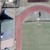 Ukraine-Krieg: Luftaufnahme eines Stadions in Tschernihiw