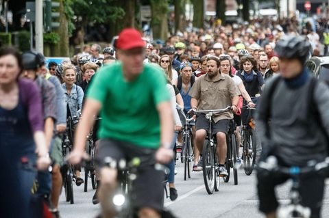 Critical Mass Fahrrad Demonstration in Hamburg 2018