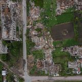 Ukraine-Krieg: Luftaufnahme von Novoselivka im Nordosten von Kiew