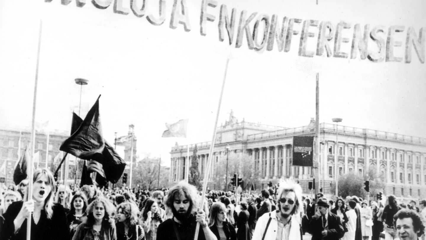 Protest bei erster UN-Klimakonferenz in Stockholm