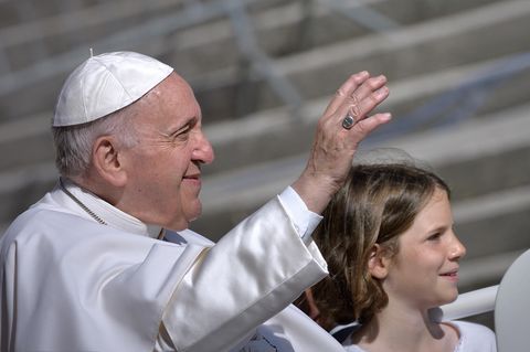 Papst Franziskus bei einer Audienz