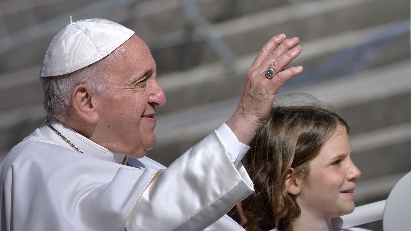 Papst Franziskus bei einer Audienz