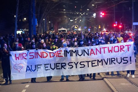 Demonstration in Dresden im Februar 2022