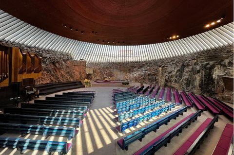 Die Temppeliaukio-Kirche von innen – auch ein Schutzbunker