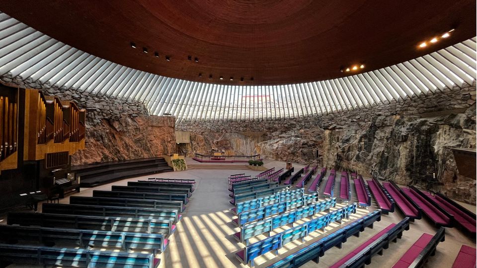 Die Temppeliaukio-Kirche von innen – auch ein Schutzbunker