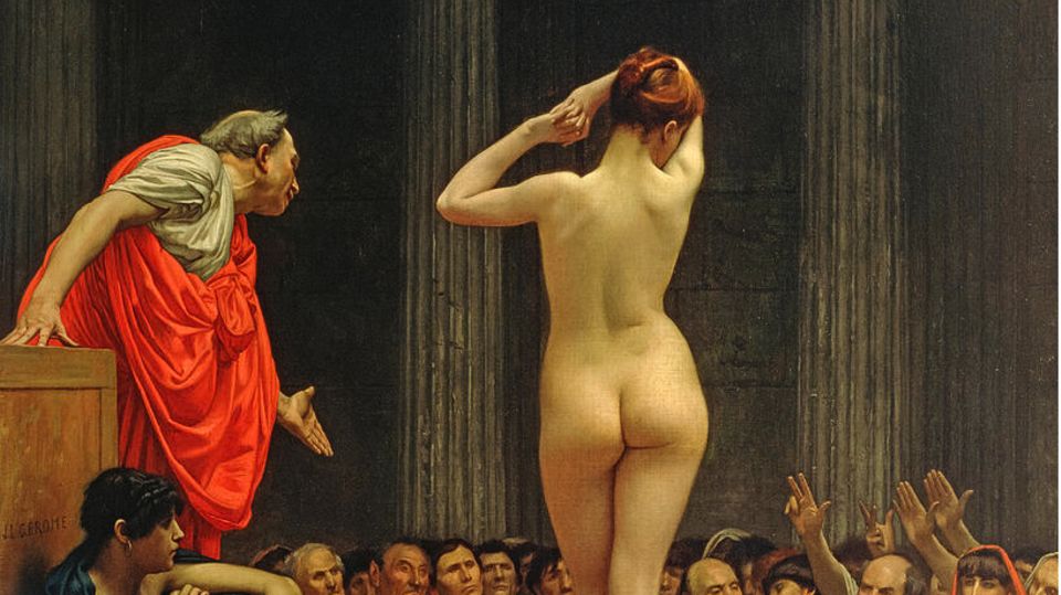 Im 19. Jahrhundert entzündete sich die erotische Fantasie der Maler an den Sklavinnen der Antike hier malte Jean-Léon Gérôme
