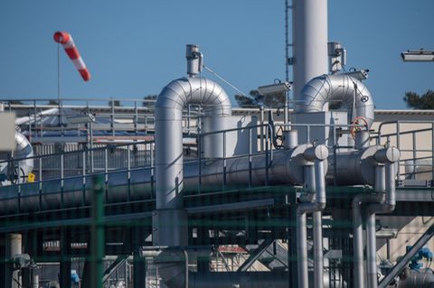 Die Gasempfangsstation der Ostseepipeline Nord Stream 1 in Lubmin, Mecklenburg-Vorpommern