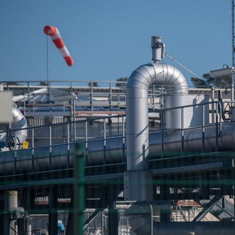 Die Gasempfangsstation der Ostseepipeline Nord Stream 1 in Lubmin, Mecklenburg-Vorpommern