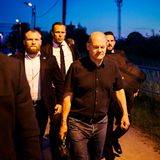 Olaf Scholz in der Nacht im südpolnischen Grenzort Przemysl