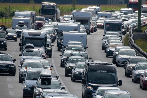 Stau auf der Autobahn
