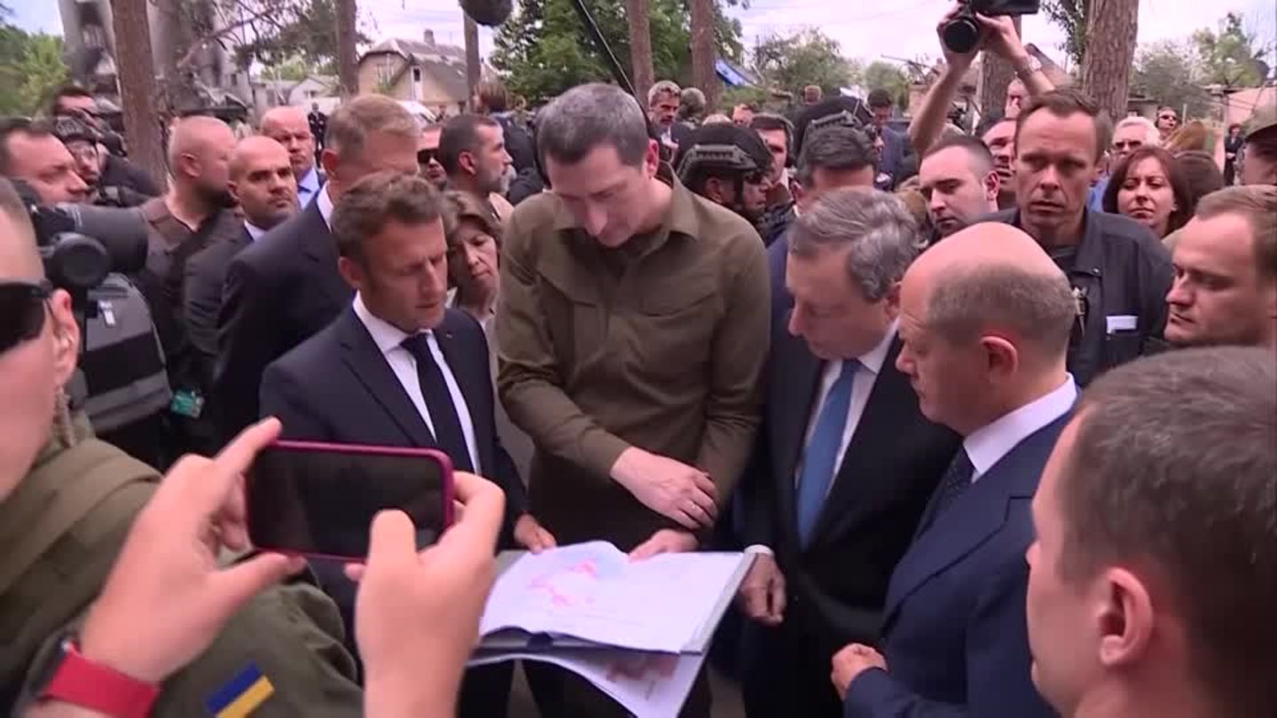 War in Ukraine: Scholz, Macron and Draghi visit Irpin