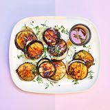 Green BBQ: Auberginen-Ziegenkäse-Türmchen