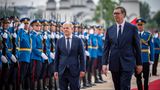 Serbiens Präsident Aleksander Vucic empfängt Bundeskanzler Olaf Scholz