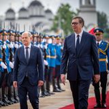 Serbiens Präsident Aleksander Vucic empfängt Bundeskanzler Olaf Scholz