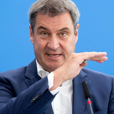 Markus Söder spricht auf einer Pressekonferenz
