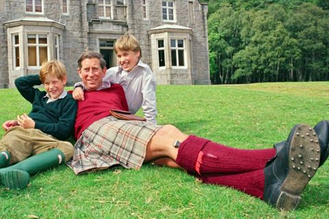 Prinz Charles mit seinen Söhnen Harry und William