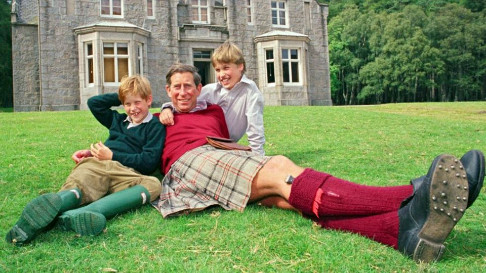 Prinz Charles mit seinen Söhnen Harry und William