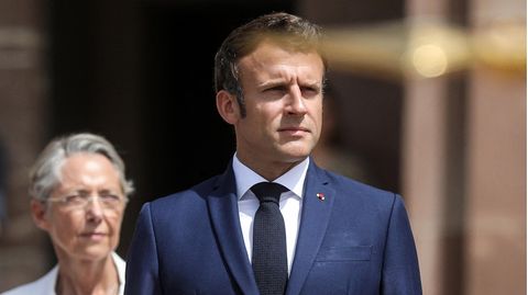 Emmanuel Macron während einer Zeremonie zum Gedenken des des verstorbenen Generals Charles de Gaulle am 18. Juni in Paris