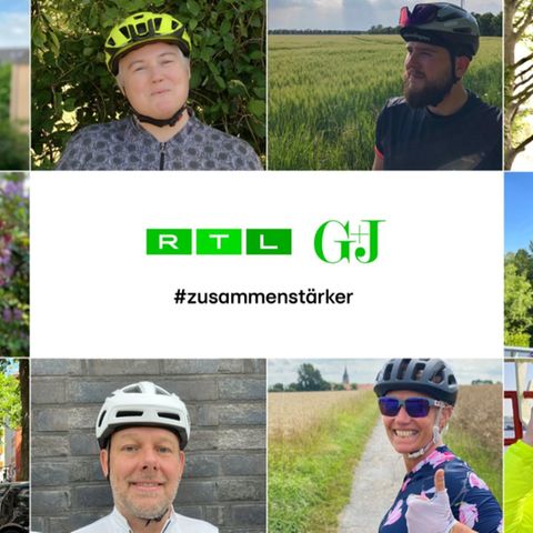 Radfahrer:innen mit Helmen