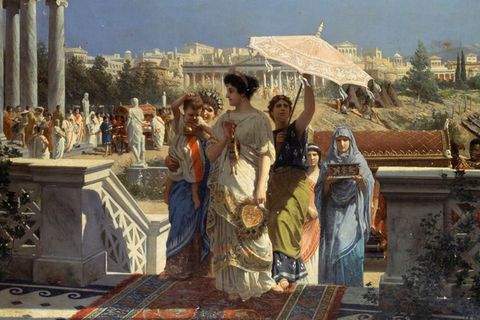 So stellte sich Prospero Piatti um 1910 das Leben einer Römerin vor.