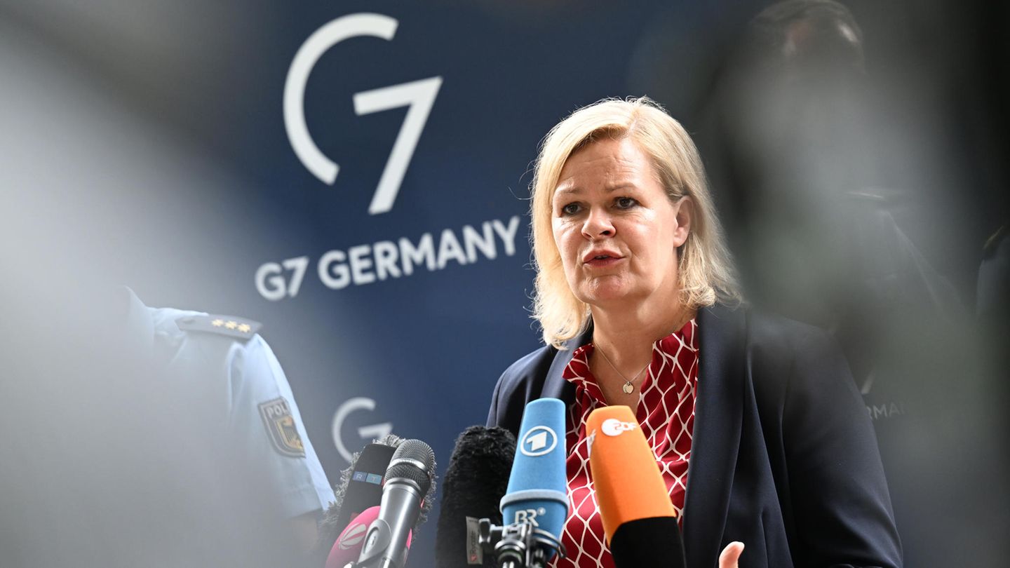 Interior Minister Faeser expects violence on the sidelines of the G7 summit (video)