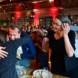 Von links: Die Preisträger:innen in der Kategorie "Geschichte des Jahres" Juliane Löffler, Martin U. Müller und Isabell Hülsen 