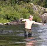Wladimir Putin in der sibirischen Wildnis an der Grenze zu der Mongolei im Sommer 2017 