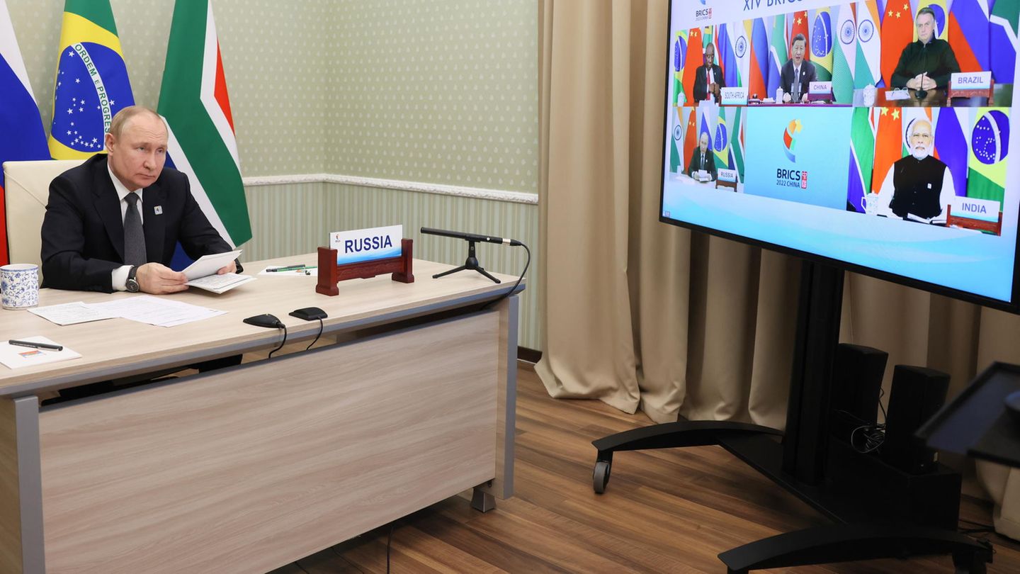 Putin beim virtuellen Brics-Treffen