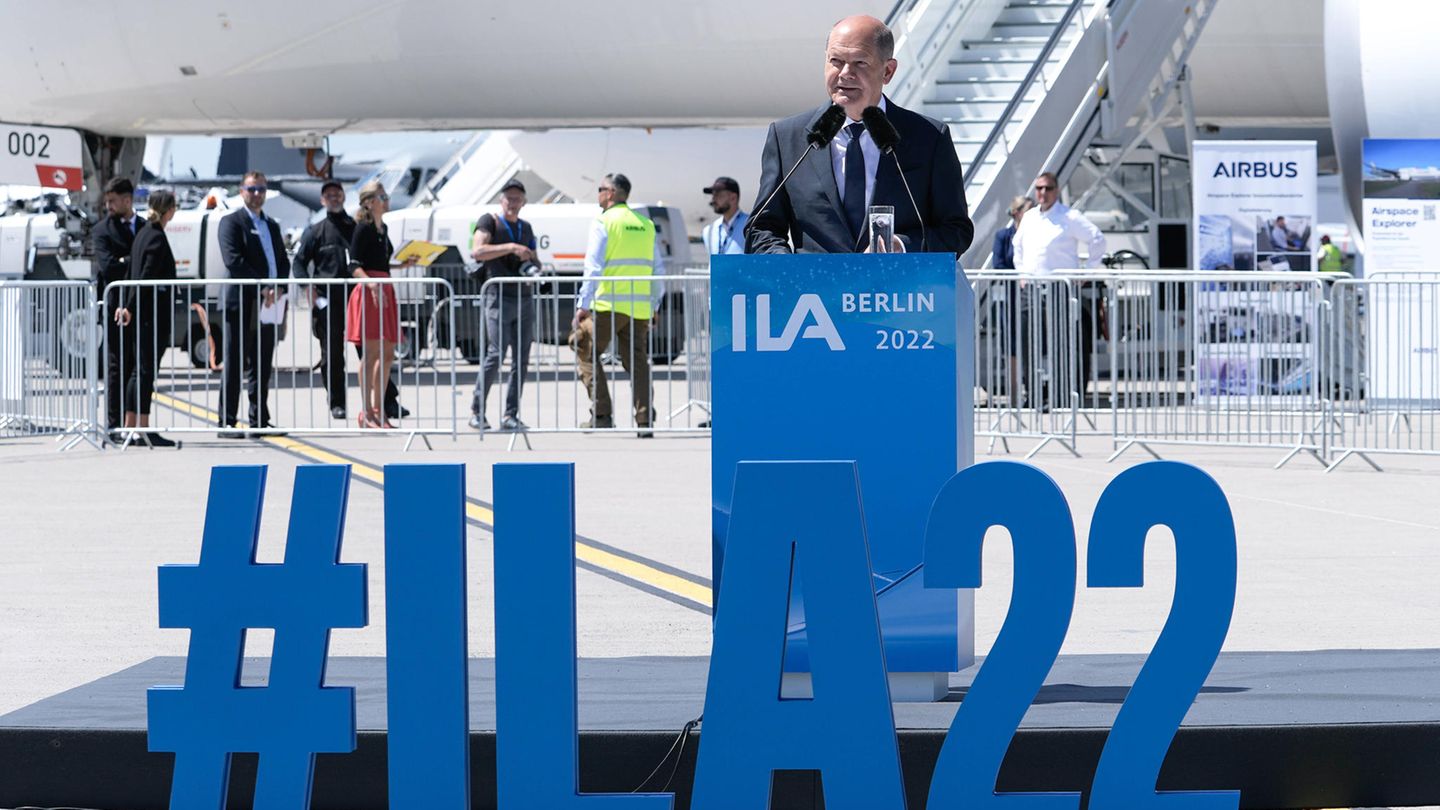 Zur Eröffnung der ILA am 22. Juni wurde Bundeskanzler Olaf Scholz im Hubschrauber eingeflogen.