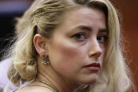 Die Schauspielerin Amber Heard beim Prozess gegen Johnny Depp