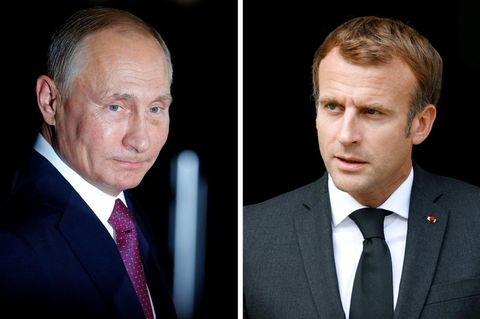 Frankreichs Präsident Emmanuel Macron und Russlands Präsident Wladimir Putin telefonierten zum Krieg in der Ukraine