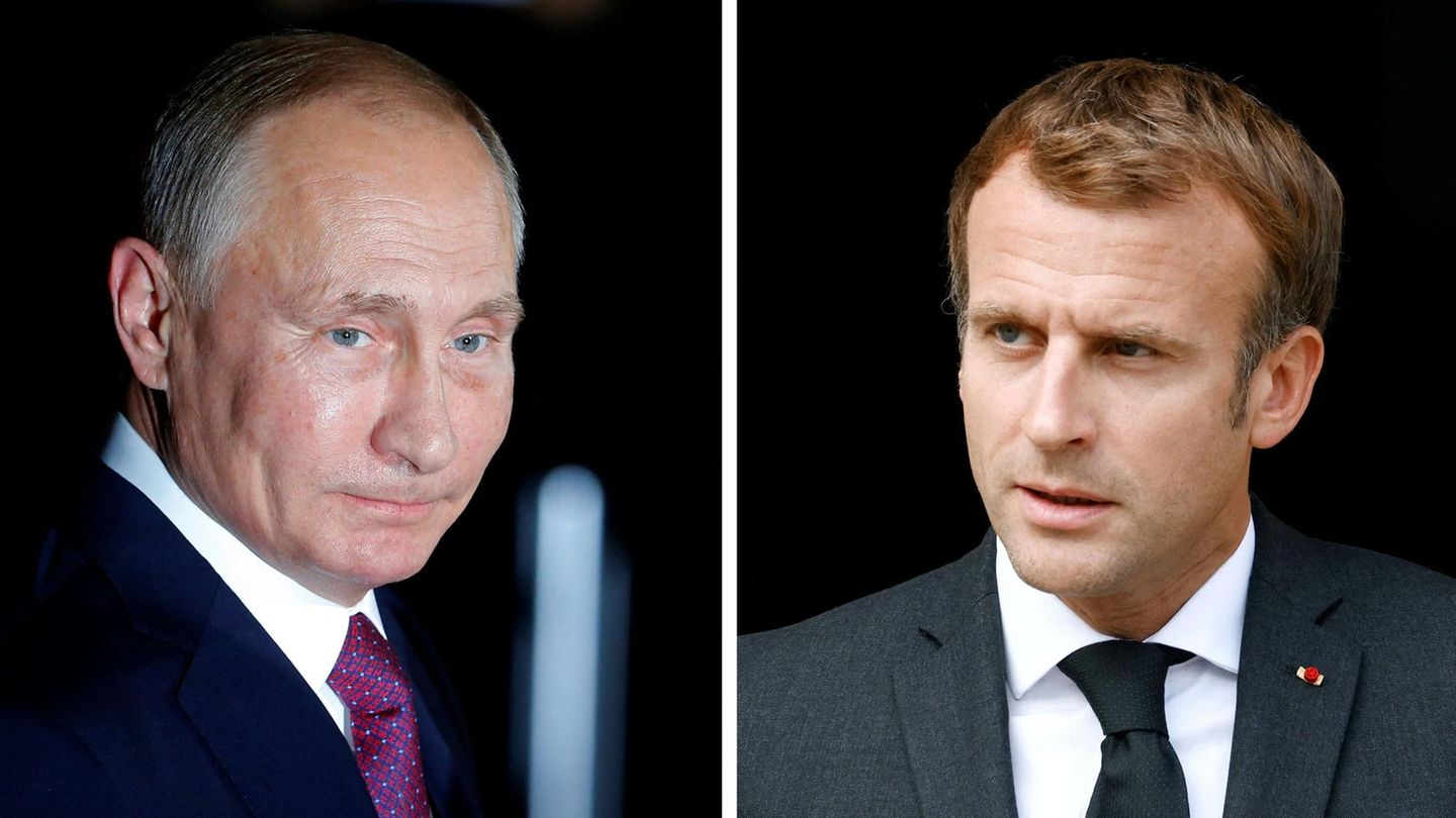 Frankreichs Präsident Emmanuel Macron und Russlands Präsident Wladimir Putin telefonierten zum Krieg in der Ukraine