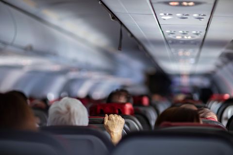 Passagiere im Flugzeug