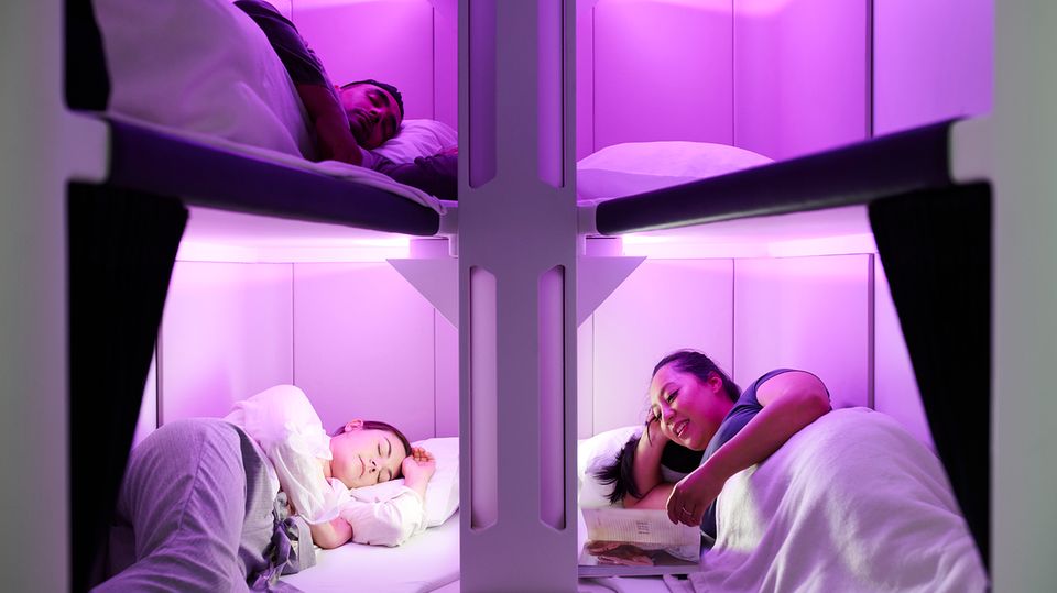 Air New Zealand zeigt Bettenanordnung in der Economy Class