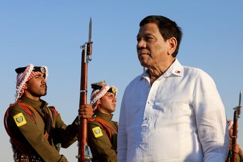 Rodrigo Duterte bei einem Empfang in Jordanien 2018