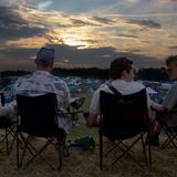 Abendstimmung auf einem der Hügel, der von einer ehemaligen Kieskuhle übrig geblieben ist