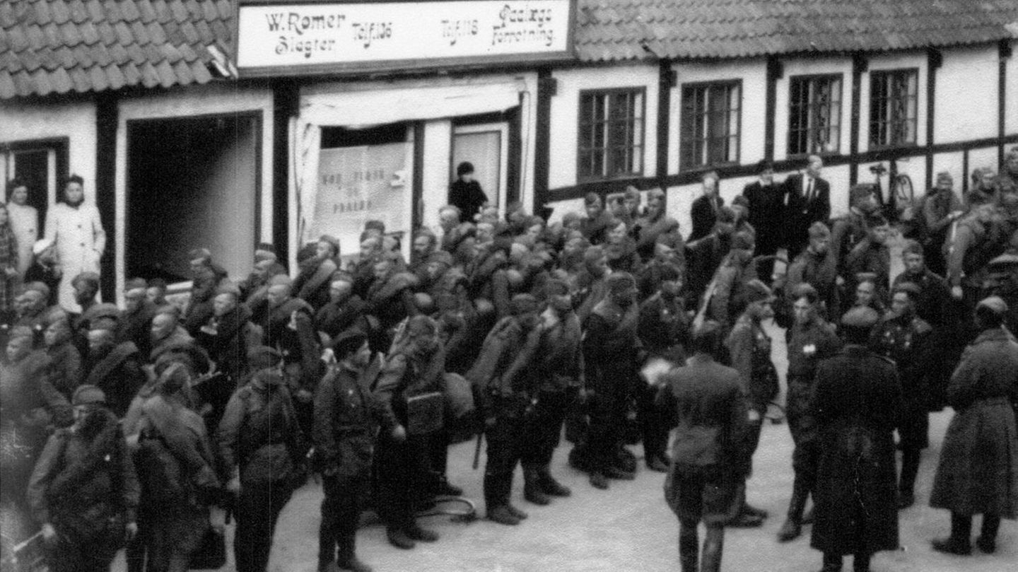 Russische Soldaten in Allinge auf Bornholm Russische Soldaten in Allinge auf Bornholm