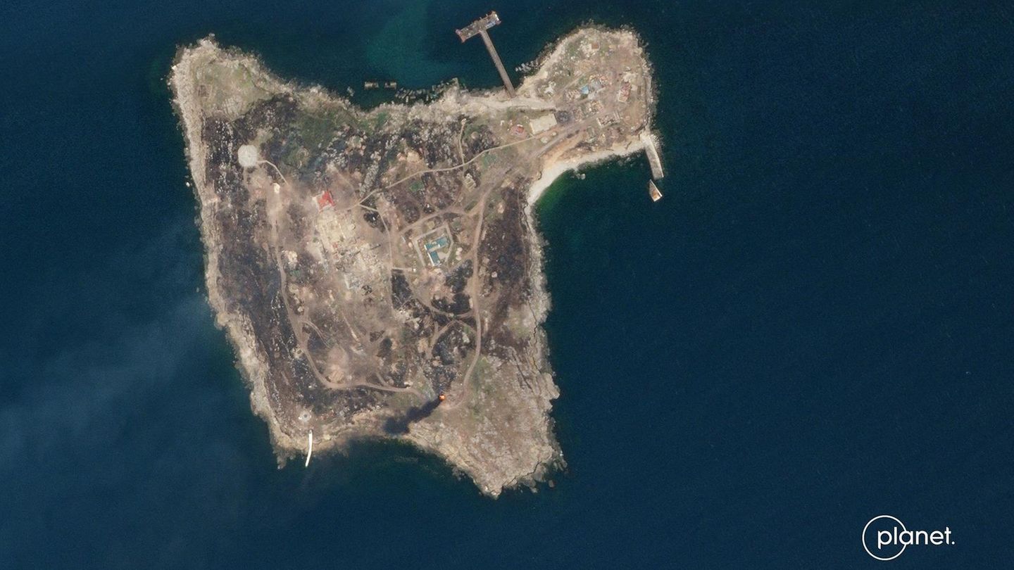 Satellitenaufnahme der Schlangeninsel