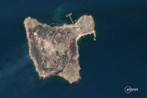 Satellitenaufnahme der Schlangeninsel